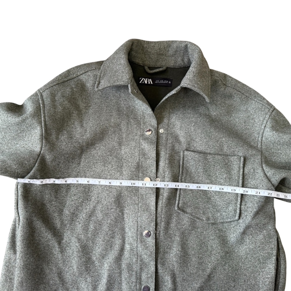 Zara Women’s Oversized Shacket Shirt Jacket Green Size SM  grunge outdoor fall - Picture 9 of 9